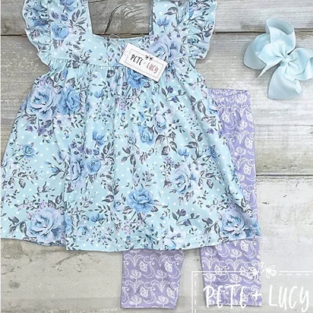 Pete & Lucy Baby Blues Capri Set size 0-6 months brand new with tags boutique - Picture 2 of 2